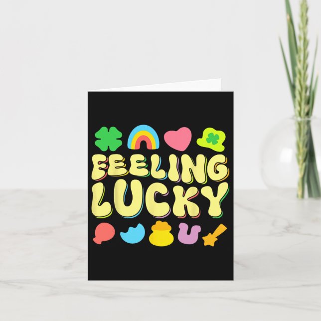 Carte Jour de la Saint Patrick se sentent chanceux charm (Devant)