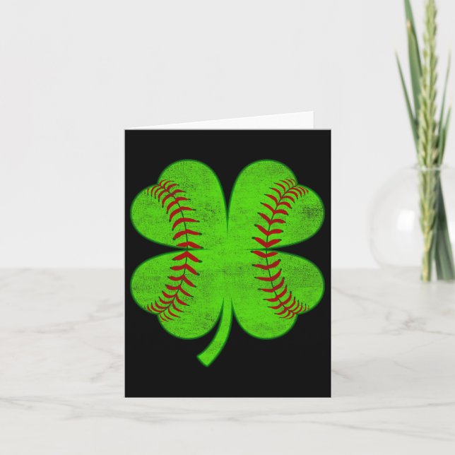 Carte Jour de la Saint Patrick Shamrock Baseball Clover  (Devant)