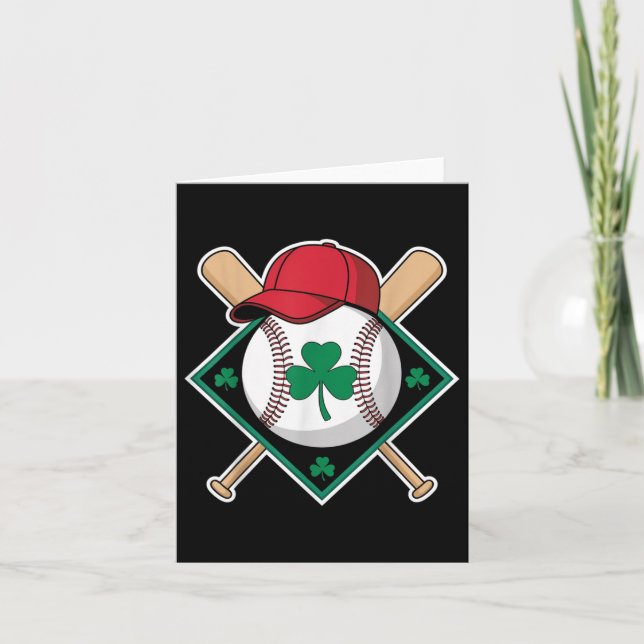 Carte Jour de la Saint Patrick Shamrock Baseball Irlanda (Devant)