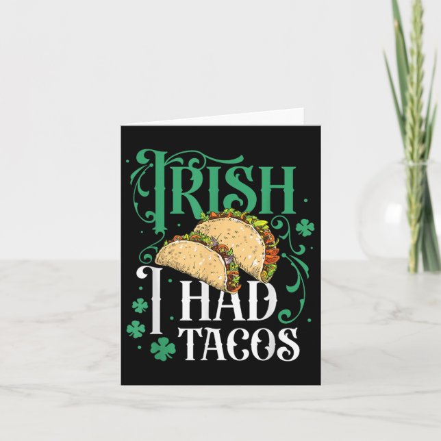 Carte Jour de la Saint Patrick Tacos Drôle Irlandais J'A (Devant)