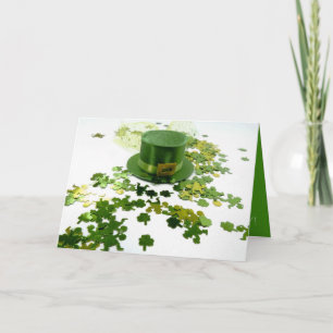 Carte Jour de la Saint Patrick Vert Casquette Clover Con