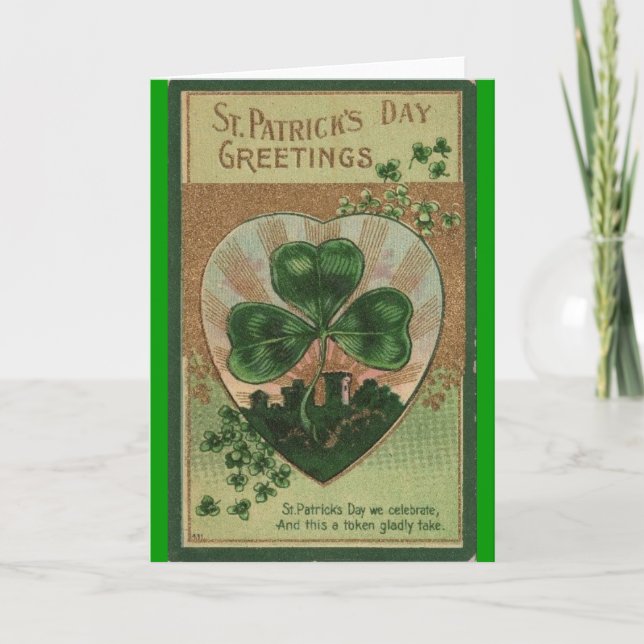 Carte Jour de la Saint Patrick vintage (Devant)
