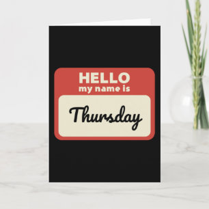 Carte Jour de la semaine. Thursday.