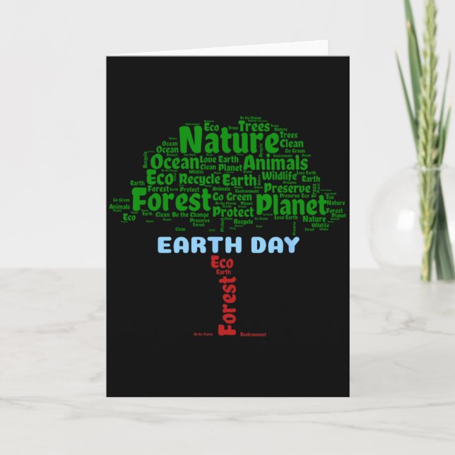 Carte Jour de la Terre Arbre Nature Recycler Planète Dev (Devant)