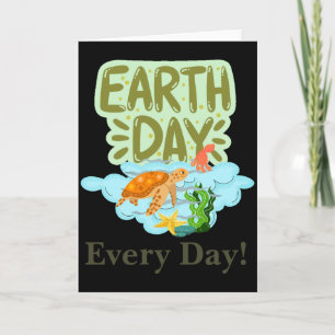 Carte Jour de la Terre Chaque jour, allez au vert, sauve