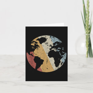 Carte Jour de la Terre Style Rétro Vintage Terre