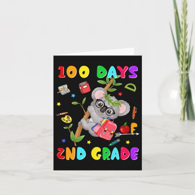 Carte Jour De L'École 2E Grade Koala Joyeux 100 Jours De (Devant)