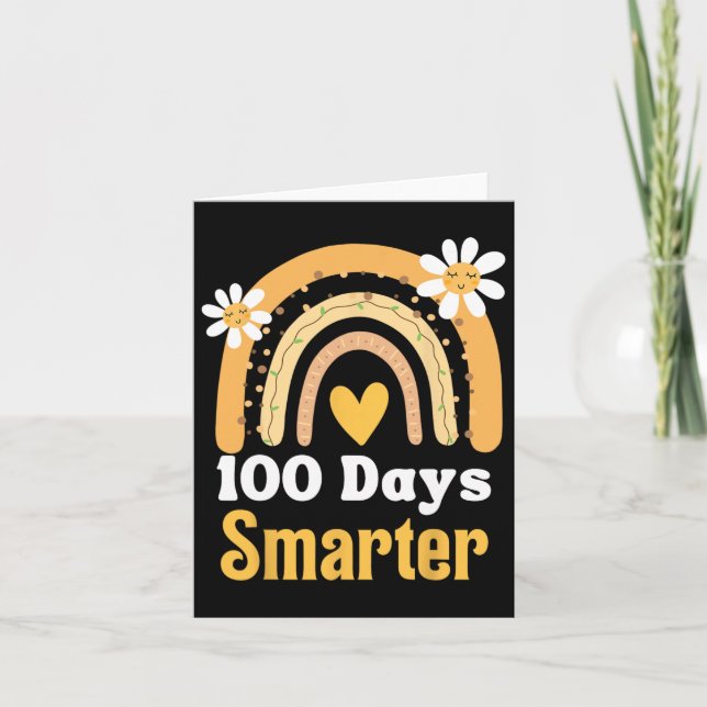 Carte Jour De L'École Enseignant 100 Jours Smarter Boho  (Devant)