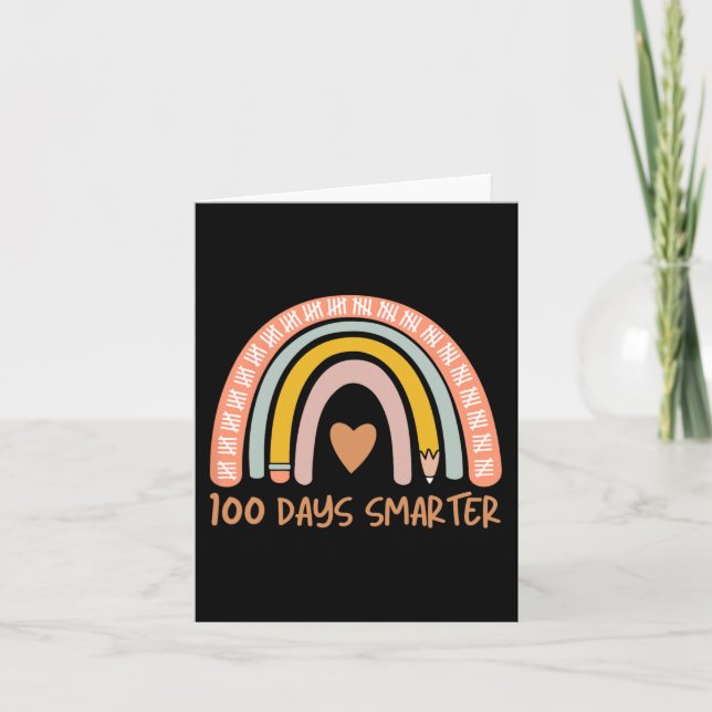 Carte Jour De L'École Enseignant 100 Jours Smarter Rainb (Devant)