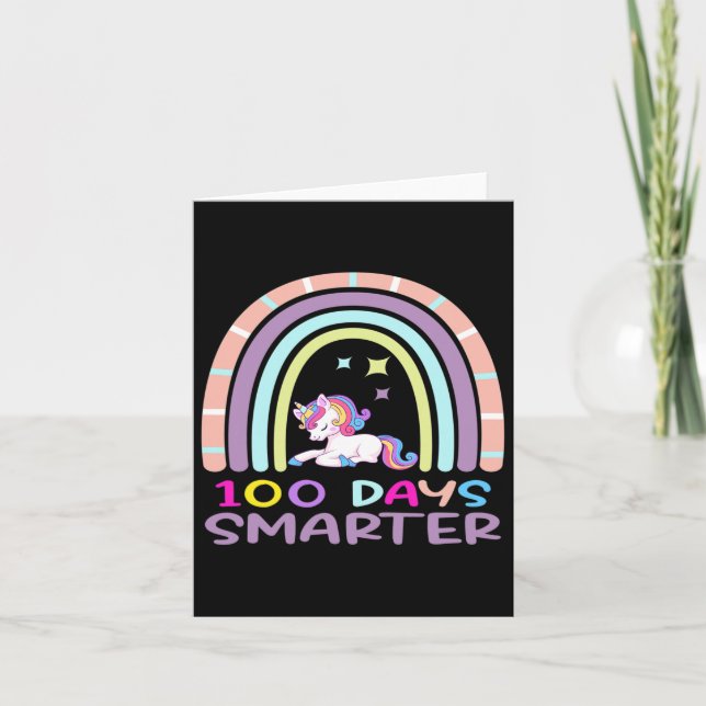 Carte Jour De L'École Enseignant 100 Jours Smarter Rainb (Devant)