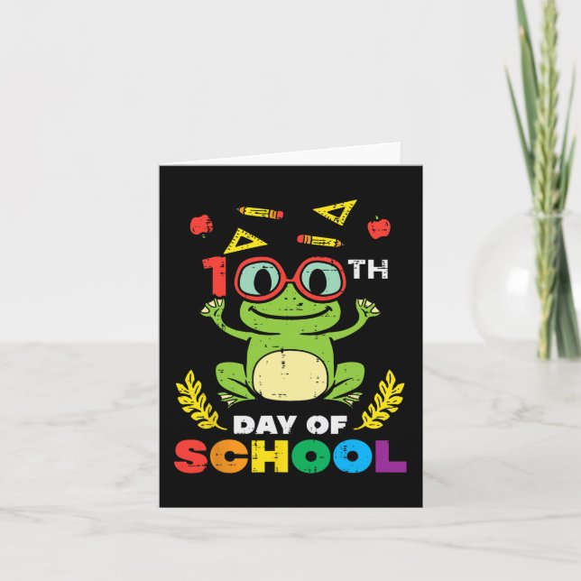 Carte Jour De L'École Grenouille 100 Jours Enseignant Sm (Devant)