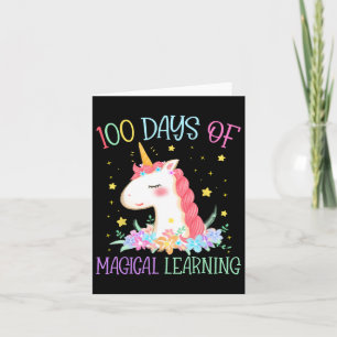 Carte Jour De L'École Unicorne 100 Jours Magique Apprent