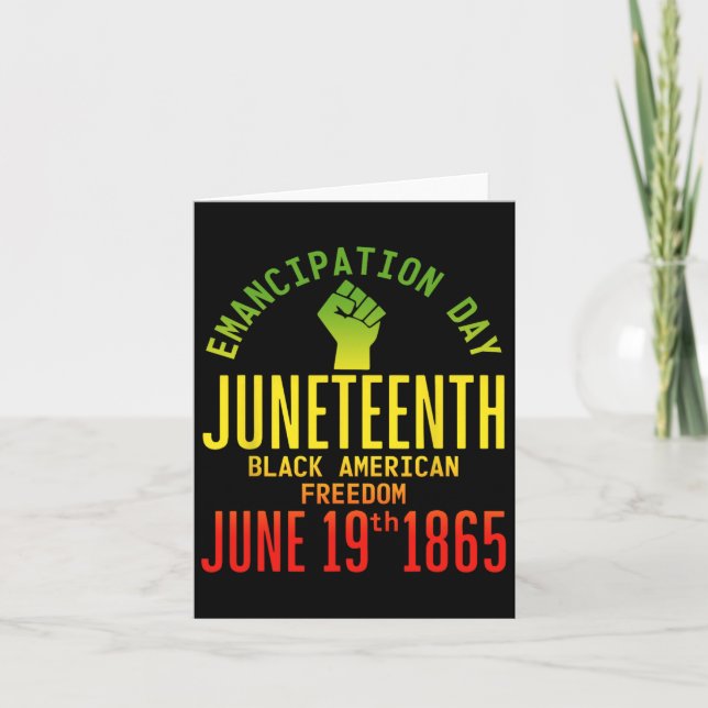 Carte Jour de l'émancipation Juneteenth Africain 1865 Li (Devant)