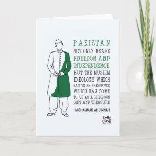Carte Jour de l'indépendance du Pakistan - Quaid