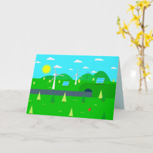 Carte Jour de l'terre heureux Énergie durable Texte pers