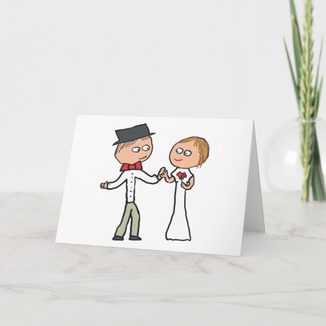 Carte Jour de mariage de mariée et de chambre (Devant)