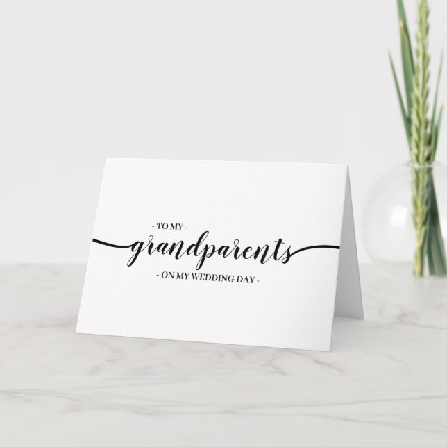 Carte Jour de mariage des grands-parents Minimal Simple (Devant)