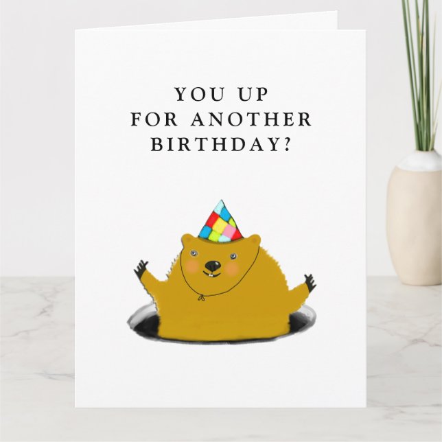 Carte Jour de marmotte amusant Anniversaire (Devant)