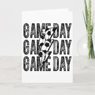 Carte Jour de Match Football Éclair de Football Maman Pa