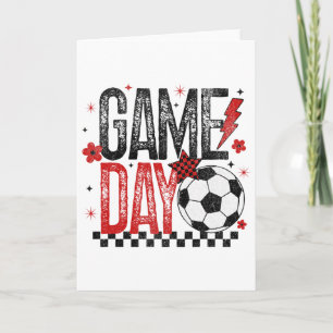 Carte Jour de match Retro Soccer Saison à carreaux Noir 