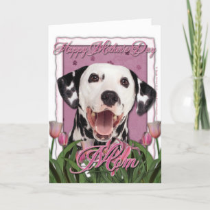 Carte Jour de mères - tulipes roses - Dalmate