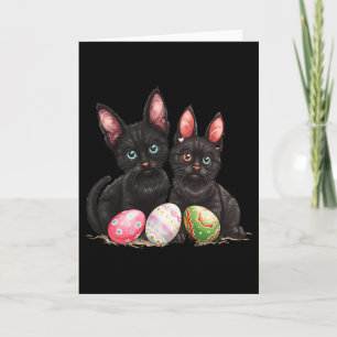 Carte Jour de Pâques Chat Noir Pâques Chat Noir Œuf de P