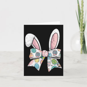 Carte Jour de Pâques Coquette Bow mignonne Lapin Filles