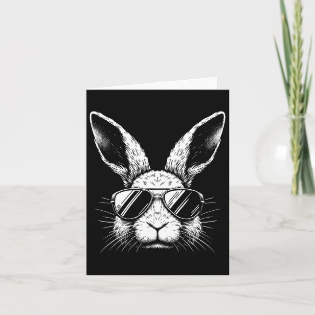 Carte Jour De Pâques Visage De Lapin Avec Lunettes De So (Devant)