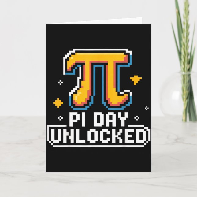 Carte Jour de Pi 14 Mars Math Geek Tarte Nourriture Cade (Devant)