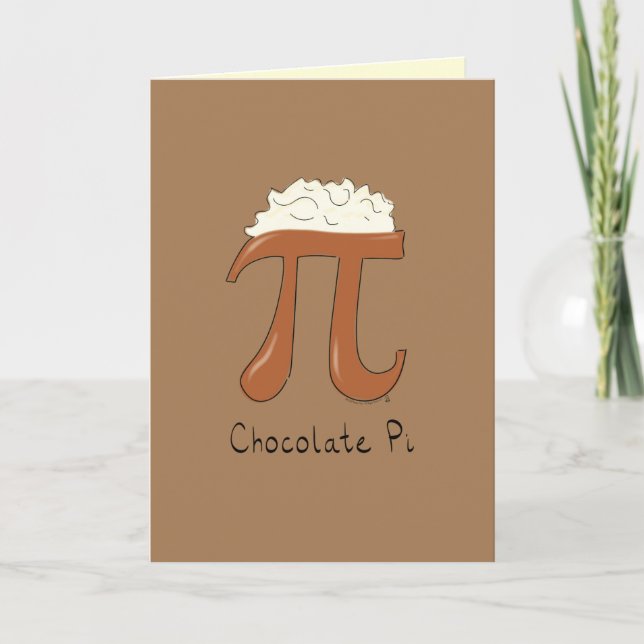 Carte Jour de Pi en chocolat Symbole Math Professeur Drô (Devant)