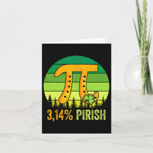 Carte Jour de Pi St. Patrick 3.14 Irlandais Rétro Pirish