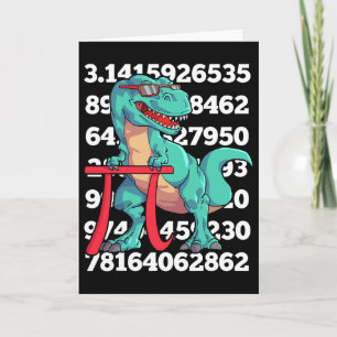 Carte Jour de Pi T Rex Dinosaure Drôle Math 3.14 Profess