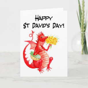 Carte Jour de St David's Jour des Jouets de Dragon Rouge