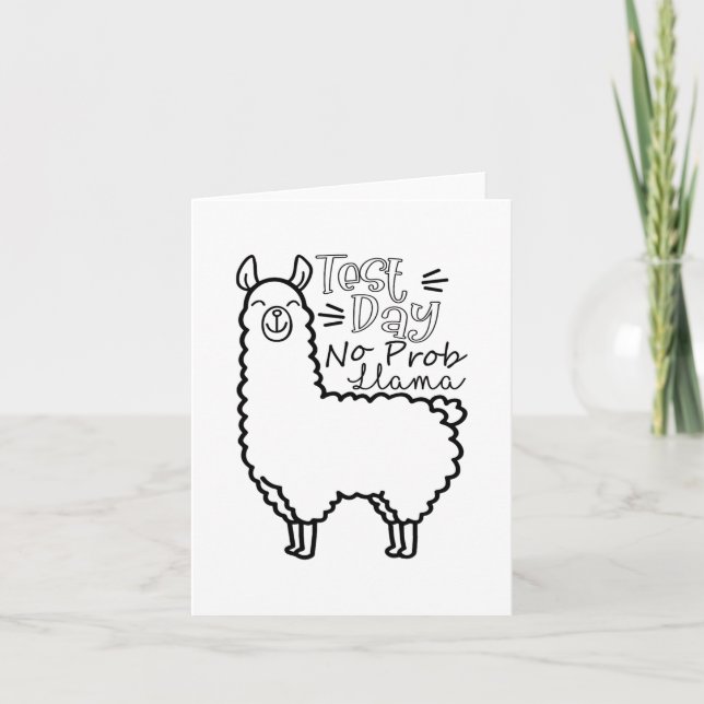 Carte Jour de test No Prob-llama Llama Jour de test de l (Devant)