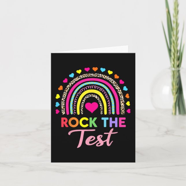 Carte Jour de test Test Teacher Test Day Rainbow Leop (Devant)