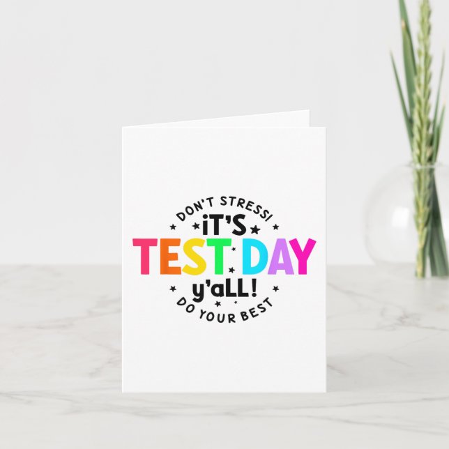 Carte Jour De Test Yall Funny Test Day Pour Les Étudiant (Devant)
