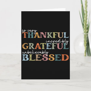 Carte Jour de Thanksgiving Heureux Béni Reconnaissant Gr