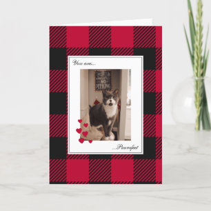 Carte Jour de Valentines Plaid Buffalo Rouge