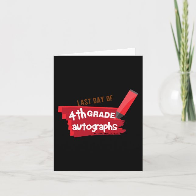 Carte Jour d'école Autographe Élémentaire 4e année Étudi (Devant)