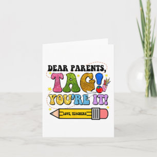 Carte Jour d'école Chers parents Tag Vous êtes le profes