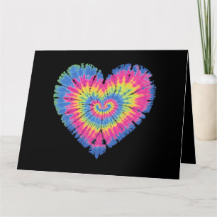 Carte Jour des Coeurs colorés de Tie Dye Valentines