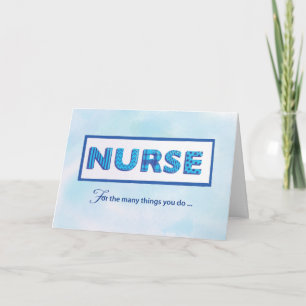 Carte Jour des infirmières Grateful Blue Mot Mot Art