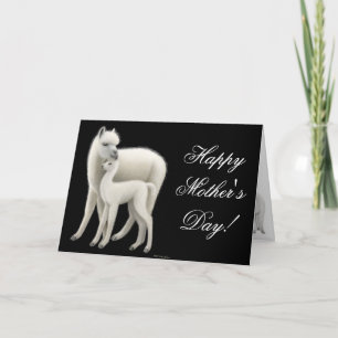 Carte Jour des mères joyeuses de maman d'Alpaca