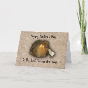 Carte Jour des mères joyeuses de poulets Maman Hen Chick