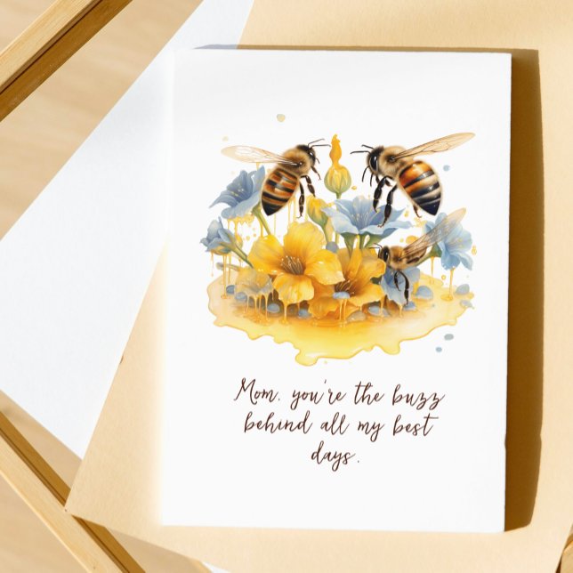 Carte Jour des mères joyeuses Floral Script Moderne (Créateur téléchargé)