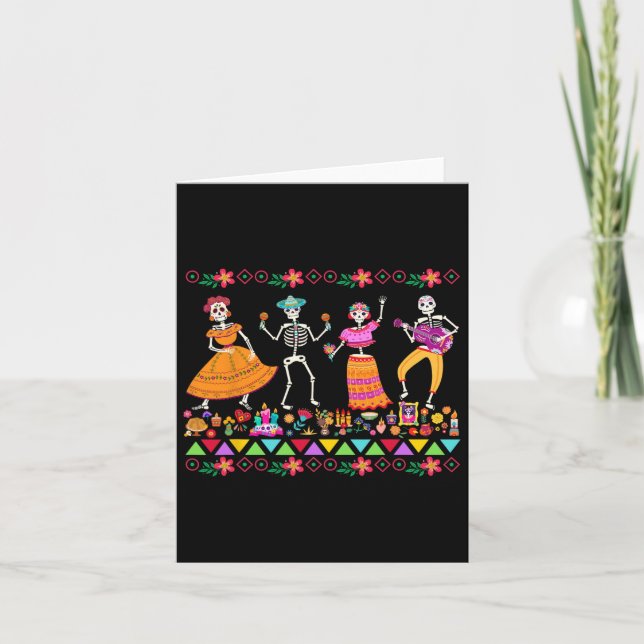 Carte Jour Des Morts Dia De Los Muertos Skeleto Mexicain (Devant)