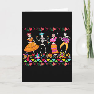 Carte Jour des Morts Dia De Los Muertos Squelette Mexica