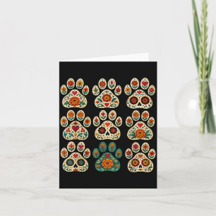 Carte Jour des morts patte de chien jour des morts anima