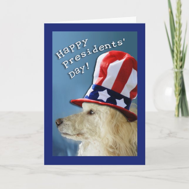 Carte Jour des Présidents Patriotique Poodle Oncle Sam C (Devant)
