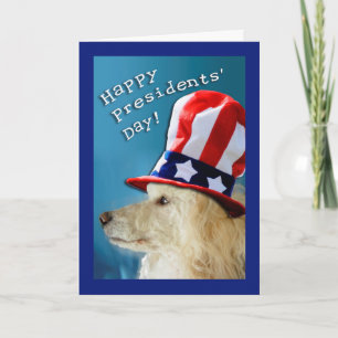Carte Jour des Présidents Patriotique Poodle Oncle Sam C